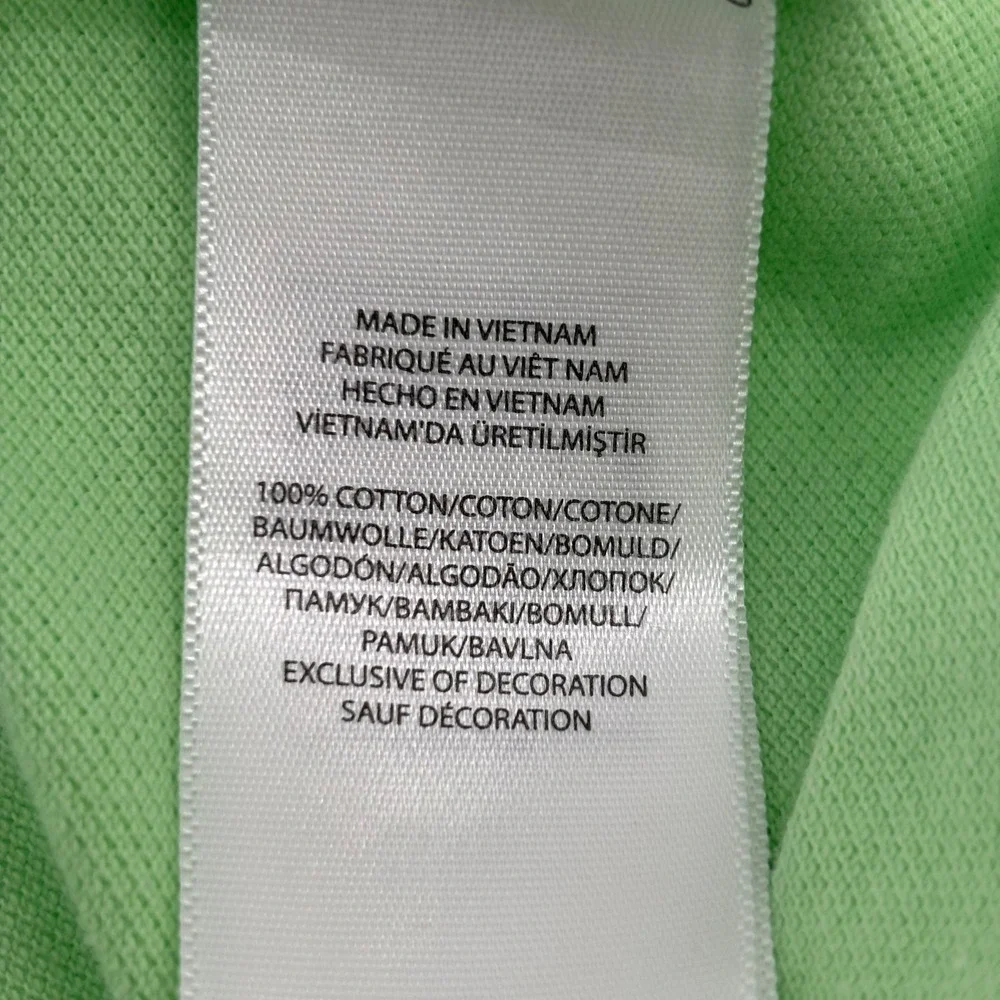 Polo Ralph Lauren Polo Shirt Mens M Green Classic Fit Short Sleeve Orange Pony